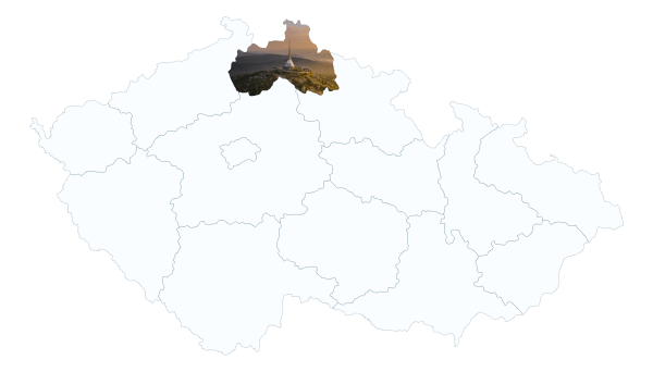 Mapa oblasti působnosti – Liberec a Liberecký kraj