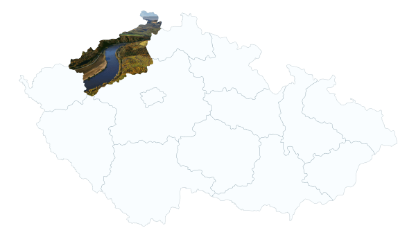Mapa oblasti působnosti – Ústí nad Labem a Ústecký kraj