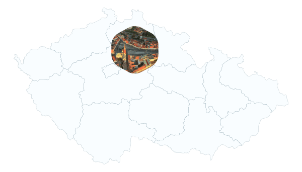 Mapa oblasti působnosti čištění studní – Mladá Boleslav, Mnichovo Hradiště, Benátky nad Jizerou