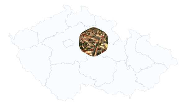 Mapa oblasti působnosti čištění studní – Nymburk, Poděbrady, Lysá nad Labem a okolí